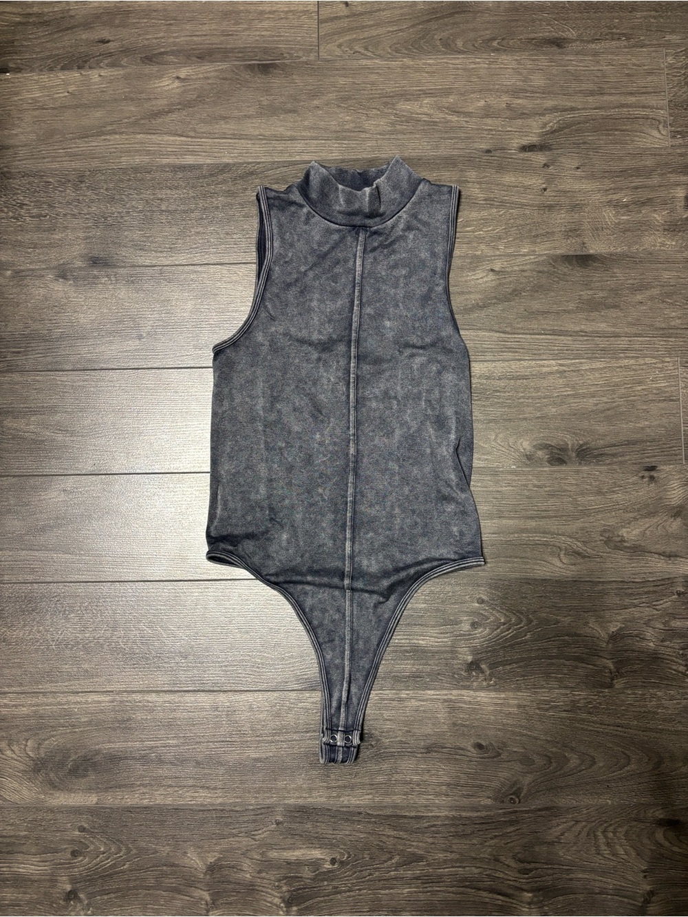 Forever 21 Sleeveless Mock Neck Bodysuit in Charcoal